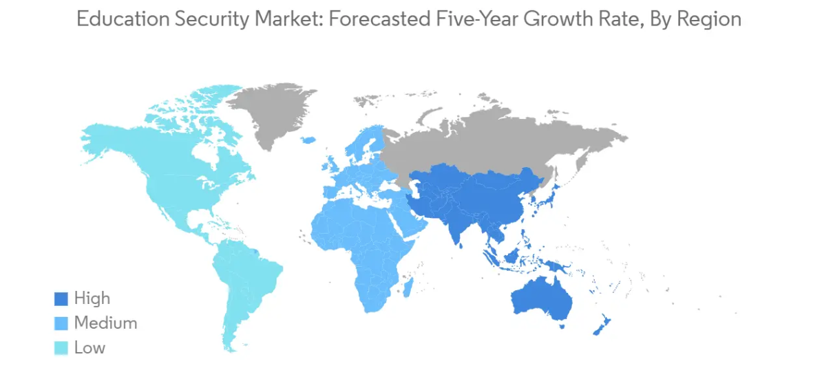Market Analysis of Education Security Market: Forecasted Growth Rate by Region